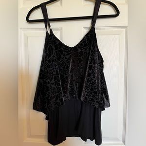 Torrid Black Velvet like Top